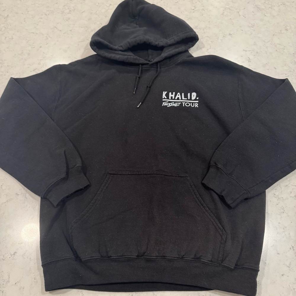 Khalid Free Spirit Tour 2019 Black & White Concert Hoodie Unisex Medium Baggy